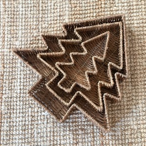 <b>Large</b> rattan <b>christmas</b> <b>tree</b> tray functional trays centerpiece for table storage decorations - Product Image 3