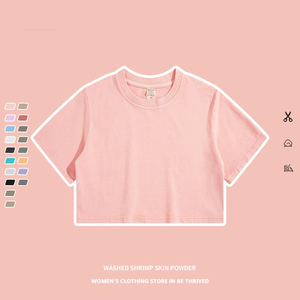 Camisetas Deportivas Personalizadas de Algodón Tejido con Estampado Frontal, Estilo Vintage Oversize, Ajuste Holgado, Color Rosa Bebé, para Gimnasio y Deporte, de Secado Rápido - Product Image 6