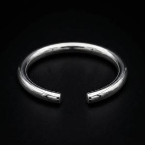 Handmade Heavy <b>Solid</b> Brass <b>Silver</b> Plated Torque Bangle Thick Mens Brass Cuff Chunky Minimalist Bangle High End Artisan Jewelry - Product Image 3