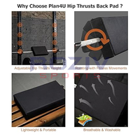 Coussinets de banc de poussée de hanche réglables Roziv Sports (cuir PU) avec soutien épaule/cou pour la musculation - Haute qualité, robuste