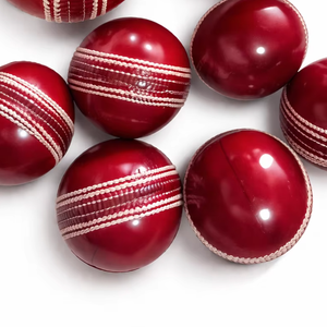 Cricket <b>Ball</b> Real Leather Red Cricket Leather <b>Balls</b> Mannu Sports Phantom Cricket leather <b>ball</b> - Product Image 1