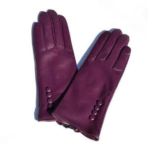Women's Beige Leather <b>Touchscreen</b> <b>Gloves</b> Wrist Length Full Finger Split Cuff Cashmere Lined Casual Daily Use Soft Grain Palm - Product Image 2