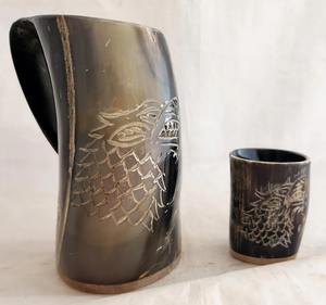 Antique Creations fournit des cornes à boire vikings d'excellente qualité, technique de polissage, écologiques, modernes, en corne de bœuf, en gros. - Product Image 1