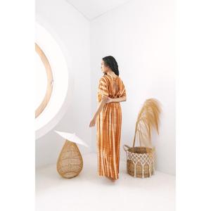 Womens <b>Boho</b> Tie Dye V Neck Maxi Dress Loose Fit Summer Beach Long Kaftan Dress - Product Image 6