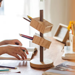 Moderno Portaplumas Ajustable de Madera y Florero de Sobremesa para Suministros de Escritorio, Almacenamiento para el Regreso a Clases, Precio al por Mayor - Product Image 4
