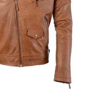 Chaqueta de cuero marrón para hombre, chaqueta de cuero extragrande de moda, chaqueta de invierno para hombre, ropa de calle, chaqueta holgada de alta calidad. - Product Image 5