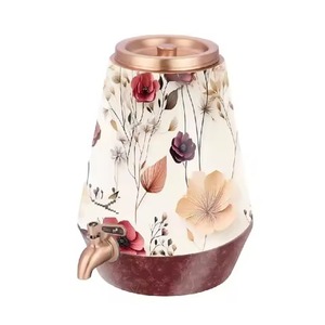 Modern Enamel Printed <b>Copper</b> Water Dispenser Decorative Water Storage Unit with Tap Perfect for Home Kitchen Dining <b>Table</b> Setup - Product Image 5