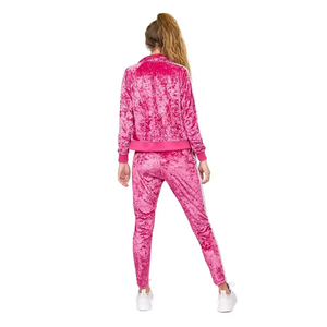 Ensemble de vêtements de sport pour femmes en velours à manches longues, ensemble deux pièces, tenue décontractée confortable - Product Image 5