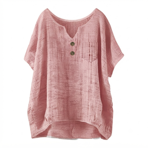 Custom Women Pink Soccer Jersey Full Sleeve Casual Bohemian Style Linen/Cotton Eco-Friendly Sportswear Football <b>Shirt</b> Athletic - Product Image 1