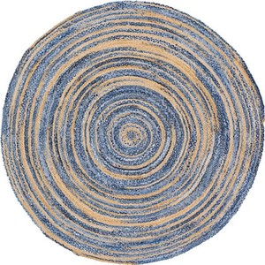 Round Jute Area <b>Rug</b> Solid Color Flat Weave Modern Style Living Room Decor Thin Pile Spot Clean Backing - Product Image 1