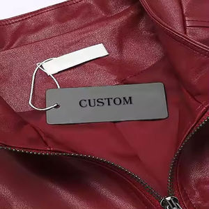 Classic Customizable Men's <b>Leather</b> Jacket with Zipper Closure Slim Fit Stand Collar High Street Style Winter Front Logo embossed - Product Image 2