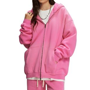 Hoodies unisexe épaissi Spray teint vieux Double tête mode hommes sweats à capuche lavage à l'acide lourd Zip Hoodie 2026 - Product Image 5