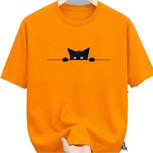 Camiseta de Manga Corta Beige para Hombre con Estampado de Dibujos Animados, Cuello Redondo, Corte Regular, Informal, Tejido de Punto, 100% Algodón - Product Image 2