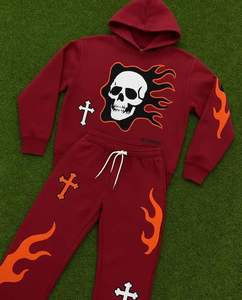 Fabricante de Ropa OEM, Sudadera con Cierre y Pedrería con Logotipo Personalizado y Pantalones Deportivos, Conjunto de 2 Piezas, Trajes Deportivos para Hombre - Product Image 6