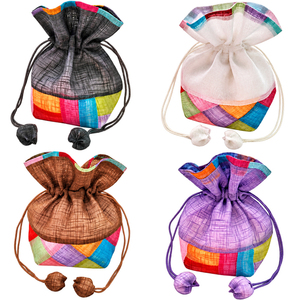 Sac cadeau coréen traditionnel Saekdong en patchwork Bokjumeoni avec cordon de serrage, pochette porte-bonheur pour mariage, fête, souvenir, emballage - Product Image 3