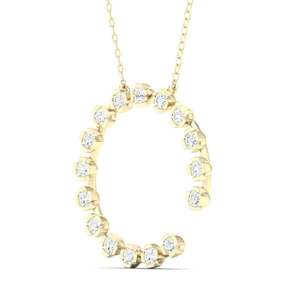 Pendentif initial lettre C en diamant de laboratoire taille coussin, serti quatre griffes, en or 10K 14K 18K et argent 925 935, vente en gros - Product Image 3