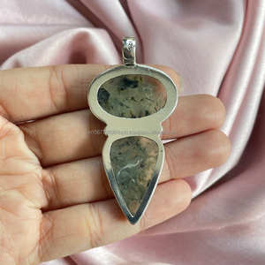 ทำด้วยมือ925เงินจี้จี้หินอัญมณีพรีไนต์เครื่องประดับทำด้วยมือเงินเครื่องประดับของขวัญเครื่องประดับ prehnite สำหรับเธอ - Product Image 2