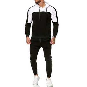 Ensemble de survêtement pour homme, couleur olive, avec blocs de couleur, sweat-shirt à capuche à manches longues, cordon de serrage, poches latérales, vêtements de sport décontractés, hiver - Product Image 5
