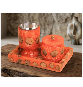 Executive <b>Gift</b> Set <b>Eid</b> <b>Gift</b> Best Selling Mother of Pearl Tray Set With <b>Box</b> and Burner Acrylic Incense Bakhoor Oud Burning - Product Image 4
