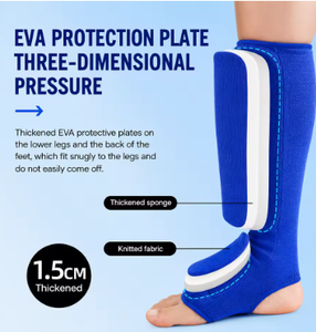 Parastinchi Blu in EVA con Chiusura a Strappo, Protezione Leggera per Adulti, Uso Calcistico, Protezioni per Stinchi e Piedi, Parastinchi e Protezioni per Polpacci - Product Image 6