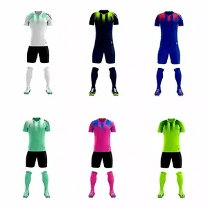 Vente en gros d'usine : Kits de football sublimés, maillots de football 100 % polyester, uniformes de football respirants, grandes tailles, séchage rapide - Product Image 1