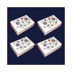 Cajas de regalo con incrustaciones de mármol blanco hechas a mano, diseño elegante para decoración del hogar, regalos de negocios, embalaje, venta al por mayor disponible - Product Image 4