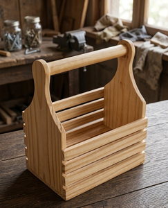 Rustic Wooden Cutlery Stand for <b>Kitchen</b> Countertop Organizer Holder Spoons Forks Knives Dining <b>Table</b> Storage Handmade Durable - Product Image 1