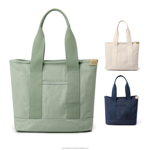 Sac fourre-tout en toile recyclable personnalisé pour les femmes fermeture à glissière fabriqué au Vietnam sac fourre-tout promotionnel personnalisé imprimé Shopping - Product Image 6