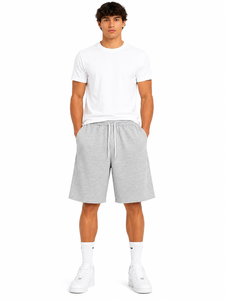 <b>Mens</b> Casual Sweat <b>Shorts</b> Grey Cotton <b>Lounge</b> <b>Shorts</b> Comfortable Elastic Waist Drawstring <b>Shorts</b> for <b>Men</b> Relaxed Fit Knee Length - Product Image 4