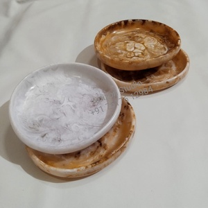 Unique Acrylic Resin Small Platter Handcrafted Modern Luxury Durable Customizable Swirl Pattern Tableware for <b>Bar</b> Home Events - Product Image 5