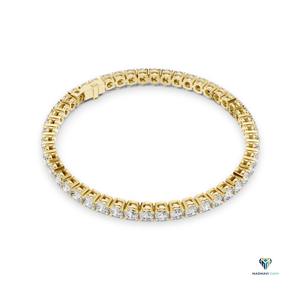 7.008 CT Round Lab Grown Diamond Tennis Bracelet in 14K <b>Solid</b> <b>Gold</b> 3.30mm Round Cut Diamond Bracelet for Women <b>Gold</b> Fine Jewelry - Product Image 3