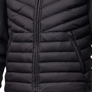 Chaqueta Acolchada Negra con Capucha para Hombre, Chaqueta de Invierno Aislada con Cierre Completo, Ropa Deportiva Térmica Impermeable para Exteriores - Product Image 4