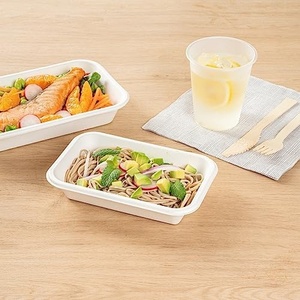 Boîte alimentaire compostable en pulpe de canne à sucre naturelle 1000 ml avec couvercle hermétique, design rectangulaire, résistante à l'huile, pour plats à emporter - Product Image 1