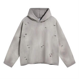 Sweat à capuche pour homme de qualité supérieure, effet usé, délavé au soleil, personnalisé, 100% coton respirant, streetwear - Product Image 3