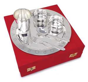 Service de table en argent plaqué, comprenant plateau, bols, gobelets, cuillères, fourchettes, vaisselle de luxe pour hôtel, restaurant, mariage, cadeau haut de gamme. - Product Image 6