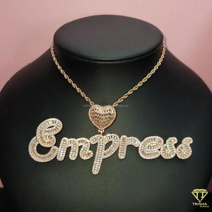 <b>Custom</b> " Sammy " <b>Name</b> Pendant <b>Necklace</b> Gold Iced Out Lab grown Diamond Heart Hip Hop Jewelry Gift - Product Image 3
