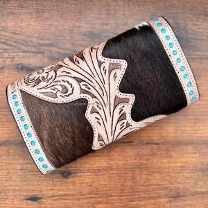 Cartera de cuero de piel de vaca tallada a mano, gran oferta de diseñador Vintage, tarjetas de crédito de cuero, billetera en efectivo, regalos - Product Image 3