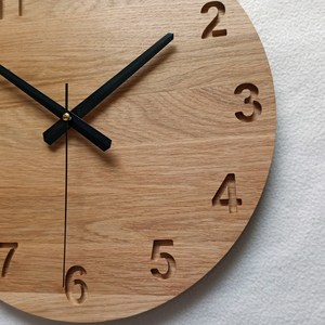 Hand Crafted Wooden <b>Wall</b> <b>Clock</b> Silent Quartz Round Analog Battery Powered Decorative Timepiece for Living Room <b>Bedroom</b> Office - Product Image 6