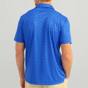 Chemises de travail personnalisées pour hommes, anti-transpiration, en satin imprimé, anti-plis, avec logo brodé, design uniforme professionnel pour le golf - Product Image 2