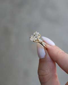 U and Me Lab Grown 2.02 CT Oval Cut Diamond Promise Unique Band Ring For Women 18K Solid Gold Party Occasion Gift For <b>Girlfriend</b> - Product Image 3