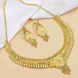 Collares Cortos de Latón con Microincrustaciones de Oro de 14K, 18K y 24K al por Mayor, Joyería de Diseño Tradicional, Collares de Moda, Cadena con Patrón de Flores - Product Image 3