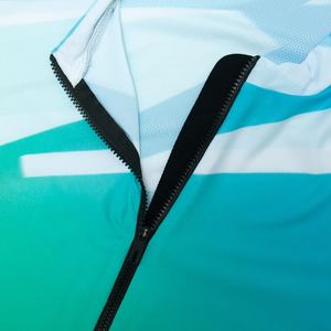 Maillot de Ciclismo para Hombre, Degradado Verde Menta y Teal, Diseño Gráfico Ondulado, Sublimado, Manga Corta, Profesional, para Bicicleta de Carretera - Product Image 5