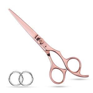 Venta al por mayor de alta calidad de oro rosa de acero inoxidable tijeras de peluquero Punta de hoja afilada corte de pelo esencial - Product Image 1