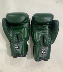 Twins Muay Thai Premium Cowhide Leather Kick Boxing MMA Fight Sparring Training Boxing <b>Gloves</b> - Green - Product Image 3