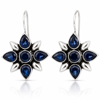 Pendientes Colgantes Florales de Plata Antigua al por Mayor con Circonitas Cúbicas, Engaste Étnico, Joyería Hecha a Mano, Regalo para Mujer, Fiesta, Venta al por Mayor