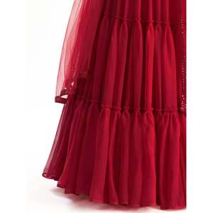 Red Georgette <b>Party</b> Wear Lehenga Choli Set with Dupatta for Women - Product Image 2