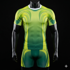 Maillot de rugby rayé rouge, blanc et bleu pour homme, manches courtes, col rond, polyester, ensemble de vêtements de sport respirant - Product Image 3