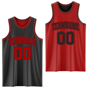 Conjunto de camiseta de baloncesto de malla reversible para niños, uniforme de equipo personalizado, transpirable, cuello en V, sin mangas, con posiciones para logotipo, al por mayor, atlético - Product Image 1