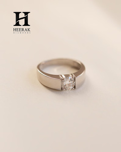 Luxury Men's Tension Set Lab Grown Diamond Ring 18K White Gold GIA/IGI Certified Round Brilliant Cut Diamond Engagement Band - Product Image 5