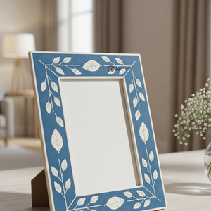 Cadre photo bleu design, élégant, fait main, décoration de table - Product Image 2